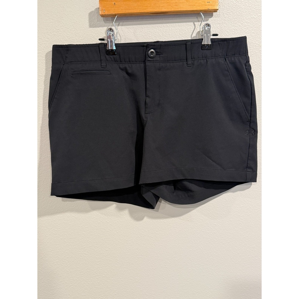 Under‎ Armour Dress Shorts Women's Size 12 Black Fitted Slash Pockets Flat Front